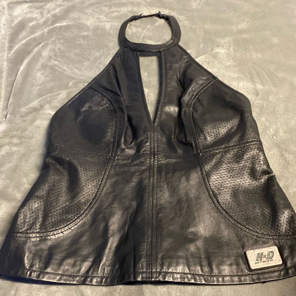 Harley Davidson leather halter vest